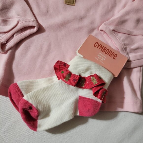 Gymboree Gingerbread Girl 12-18 month Used shirt, 12-24 month NWT socks set. - Picture 2 of 3